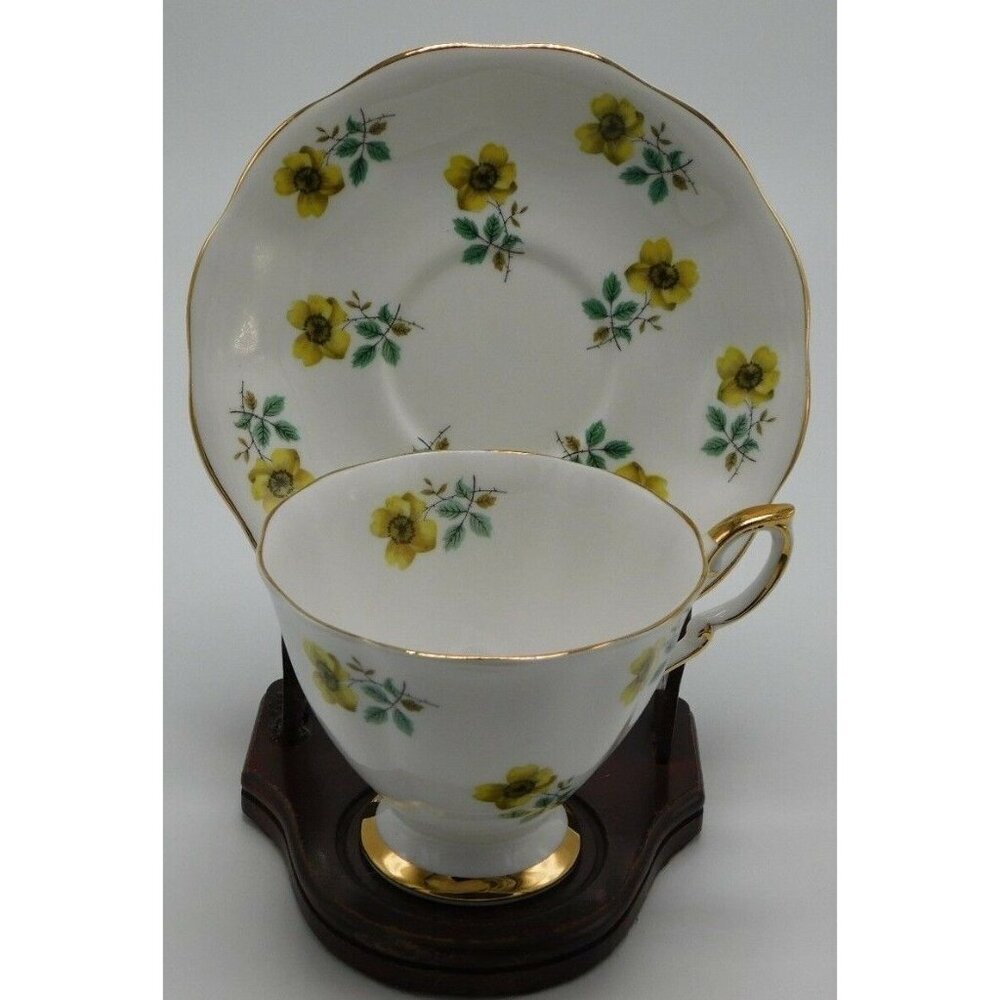 ROYAL STANDARD YELLOW FLORAL TEA CUP AND SAUCER